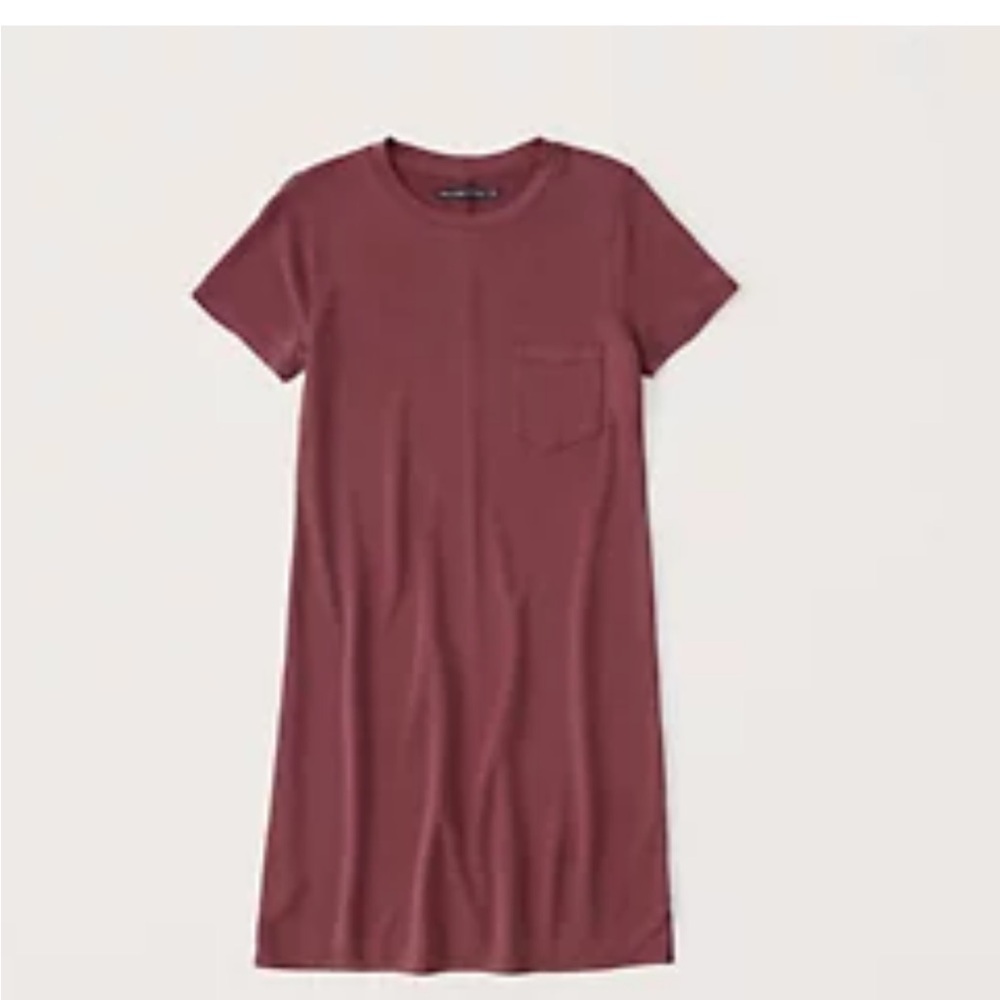 Abercrombie & Fitch T Shirt Dress Burgundy Size Medium Tall